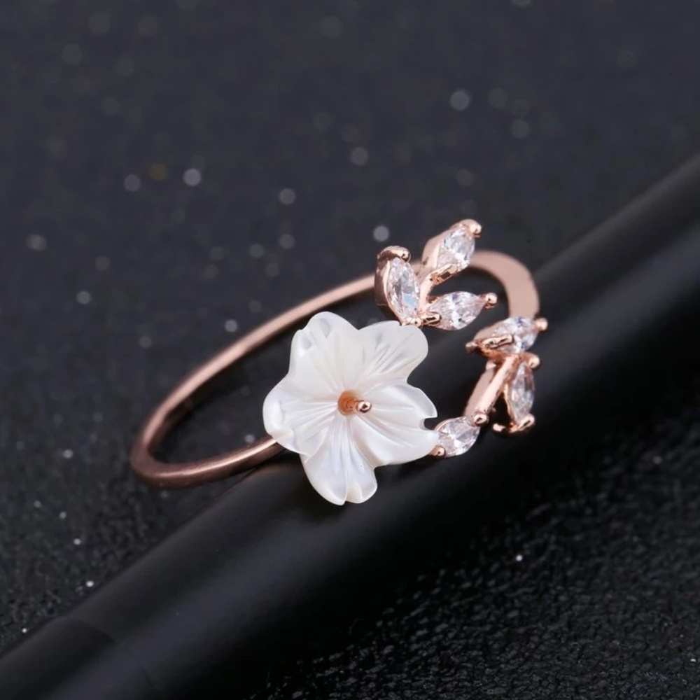 💎NEW💎 GOLD PLATED CHERRY BLOSSOM  RING - Picture 6 of 12